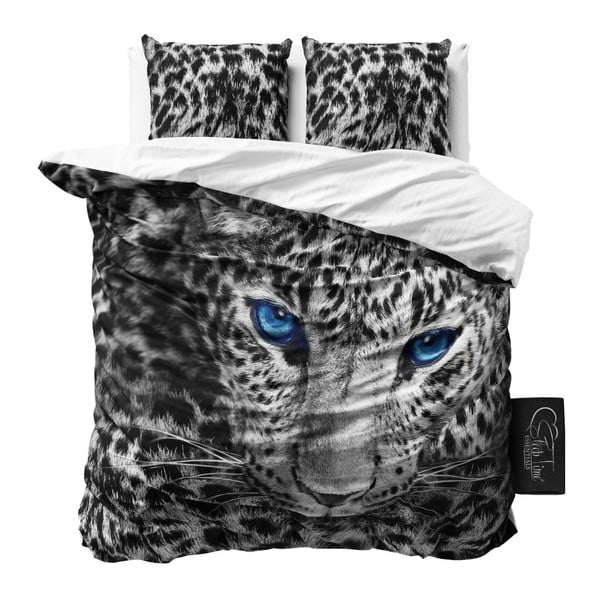 Lenjerie de pat din micropercal Sleeptime Cheetah, 160 x 200 cm, gri