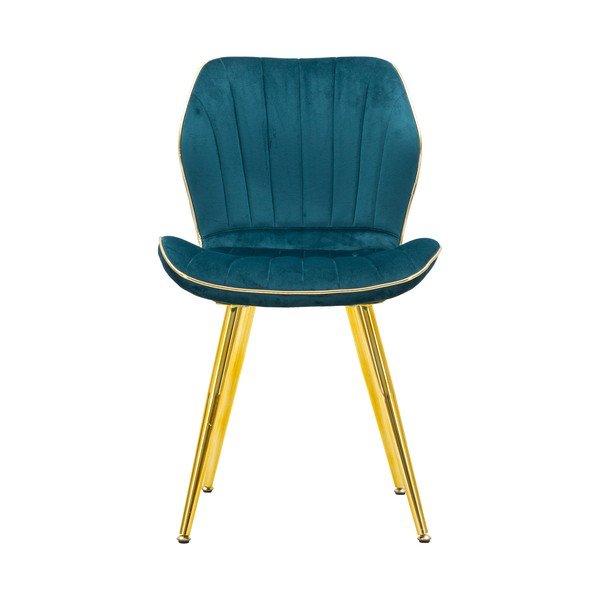 Set 2 scaune tapițate de dining Mauro Ferretti Paris, turcoaz-image-2