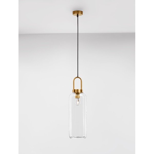 Lustră alămie din sticlă cu abajur din sticlă ø 15,5 cm Irvine – Nova Luce-image-4