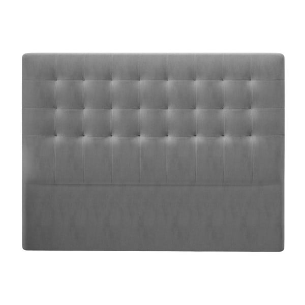 Tăblie pentru pat cu tapițerie de catifea Windsor & Co Sofas Athena, 140 x 120 cm, gri
