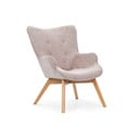 Fotoliu roz deschis cu tapițerie din catifea reiată Niko – Ropez