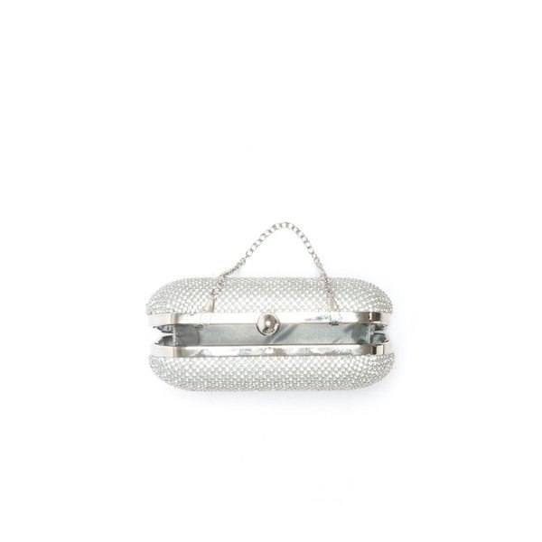 Poșetă cu strass-uri Isabella Rhea Dianthus, argintie -image-1
