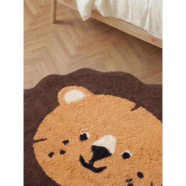 Covor pentru copii portocaliu/maro lavabil/țesut manual din bumbac 112x120 cm Snuggle Lea – Hanse Home-image-2