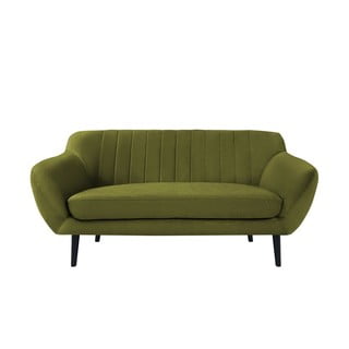 Canapea cu tapițerie din catifea Mazzini Sofas Toscane, 158 cm, verde