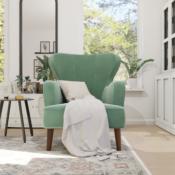 Fotoliu verde cu tapițerie din catifea Lento – Ropez-image-3