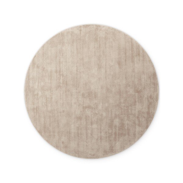 Covor bej țesut manual rotund din viscoză ø 150 cm Noemi – Vikosa