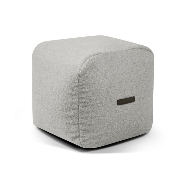 Fotoliu bean bag gri deschis cu tapițerie din țesătură bouclé Plus 50 Lounge – SLOWDOWN