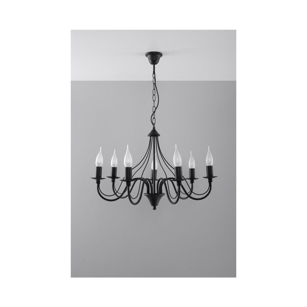 Lustră Sollux Floriano 7, negru-image-3