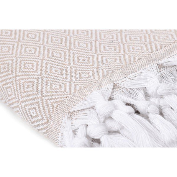 Cuvertură din bumbac pentru pat dublu Galina Beige White, 220 x 240 cm, bej deschis-image-4