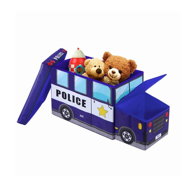 Taburet pentru copii cu spațiu depozitare Jocca Police Car
