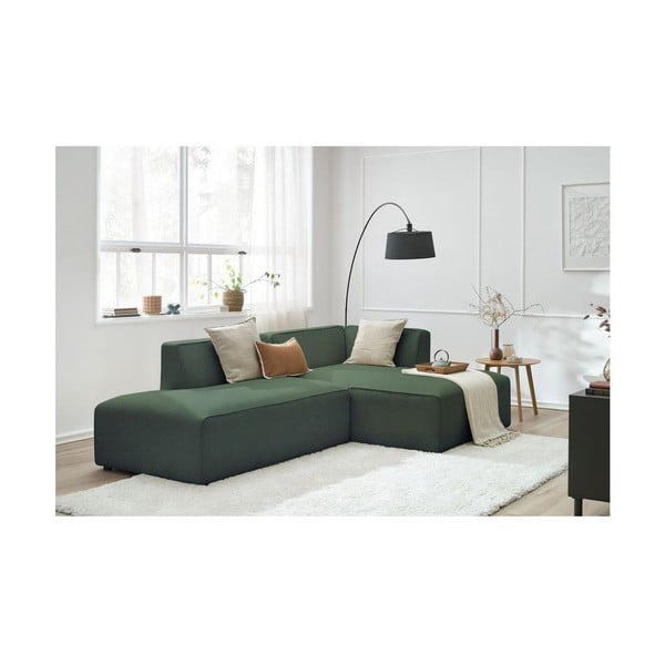 Colțar modular verde (cu colț pe partea dreaptă/în formă de ”L”) Megeve – Bobochic Paris-image-1
