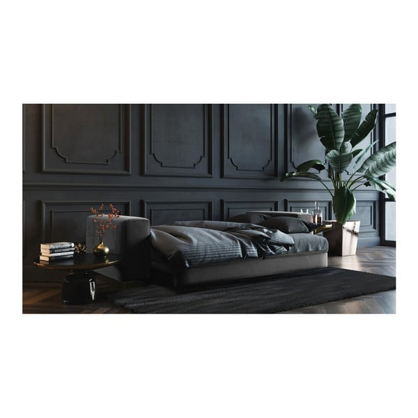 Canapea extensibilă din catifea devichy Rothe, 256 cm, gri închis-image-3