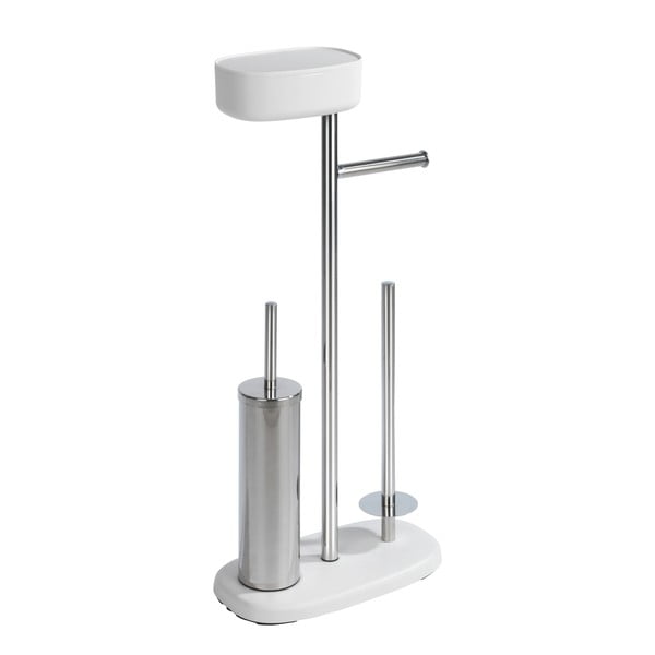 Suport pentru hârtie igienică alb/argintiu din oțel inoxidabil Rivazza – Wenko-image-3
