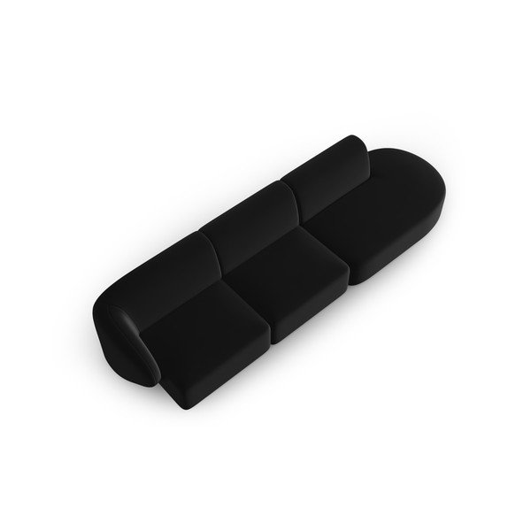Canapea neagră cu tapițerie din catifea cu colț pe partea stângă 311 cm Paolo – Milo Casa-image-1