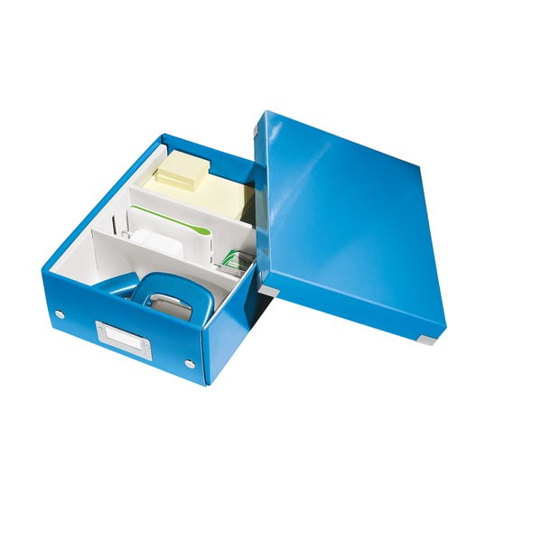 Cutie de depozitare din carton cu capac albastră Click&Store - Leitz-image-4