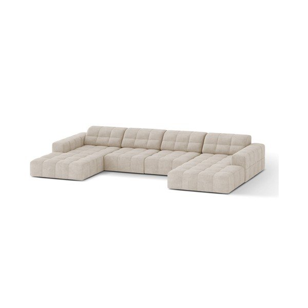 Colțar crem cu tapițerie din chenille (în formă de "U") Chicago – Cosmopolitan Design-image-1