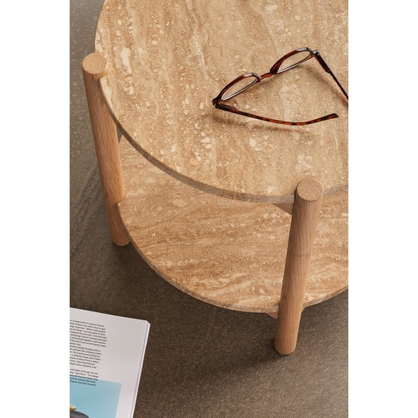 Măsuță auxiliară rotundă cu blat din piatră ø 43 cm Trava – Hübsch-image-4