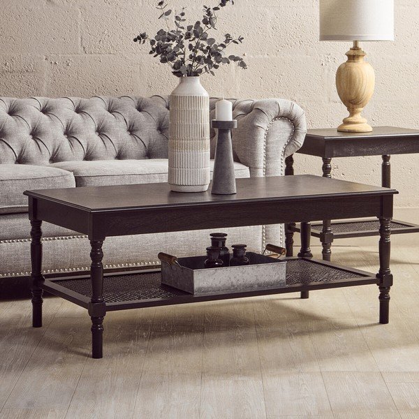 Măsuță de cafea neagră 60x120 cm Heritage – Premier Housewares-image-2
