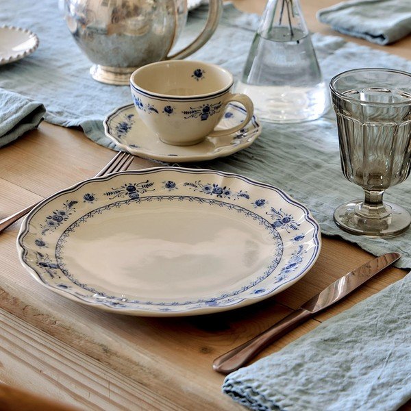 Farfurie albastră/bej din gresie ø 27 cm Vila – Costa Nova-image-1