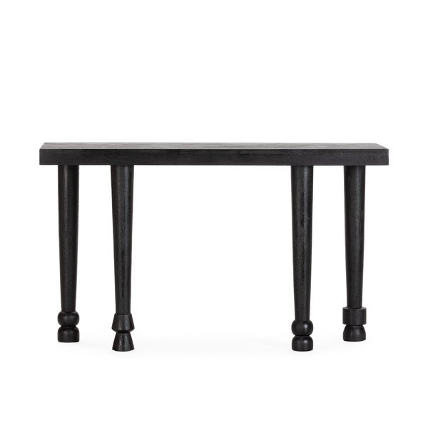 Masă consolă neagră din lemn de mango 40x130 cm Inaya – MOME