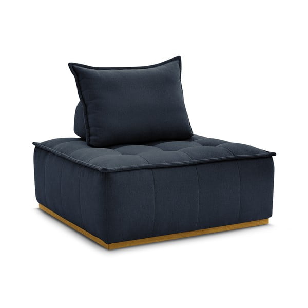 Fotoliu albastru închis cu tapițerie din chenille Elisa – Bobochic Paris