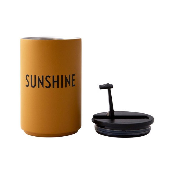 Cană de voiaj termică galben muștar Design Letters Sunshine, 350 ml-image-2