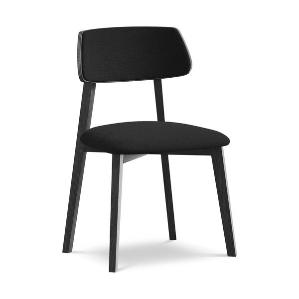 Scaun de dining negru din lemn masiv Niu – Makamii
