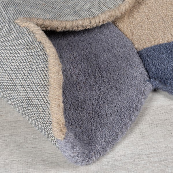 Covor bej țesut manual din lână 200x290 cm Mia Scallop Frame – Flair Rugs-image-3