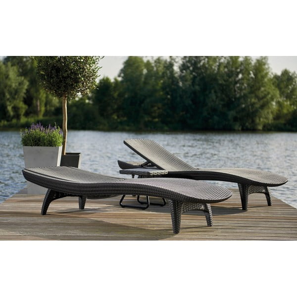 Set de șezlonguri de grădină bej din ratan artificial Pacific – Keter-image-1