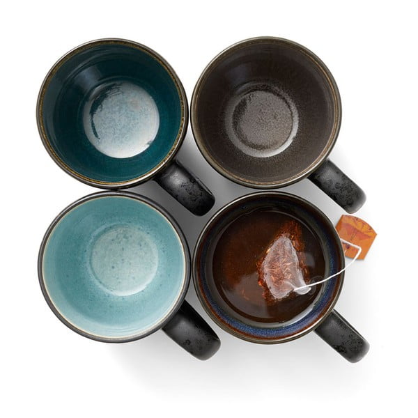 Căni negre/albastru-închis 4 buc. din ceramică 300 ml Gastro Black/Mix – Bitz-image-1