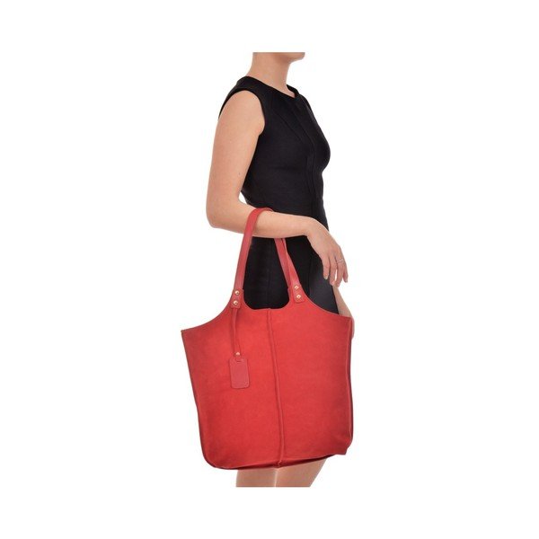 Geantă din piele Roberta M Magna, roşu-image-2