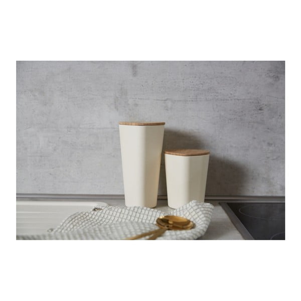 Cutie depozitare cu capac din bambus Wenko Derry, 750 ml, bej-image-3