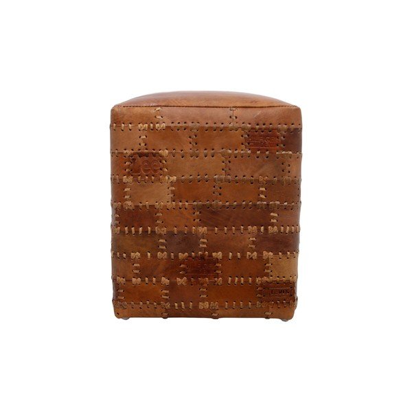Taburet din piele HMS collection Patchwork-image-1