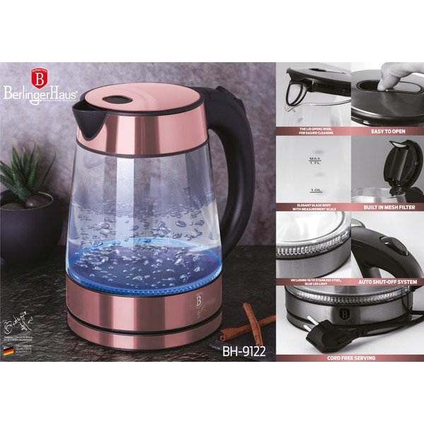 Ceainic electric roz de 1,7 l I-Rose Edition - BerlingerHaus-image-3