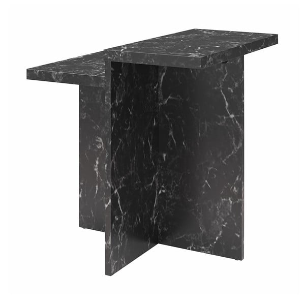 Măsuță de cafea neagră cu aspect de marmură 56x56 cm Brielle – CosmoLiving by Cosmopolitan-image-2