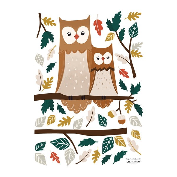 Folie cu stickere 30x42 cm Owl Family – Lilipinso
