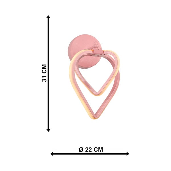 Aplică de perete roz LED din metal Sevinc – Squid Lighting-image-4