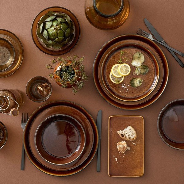 Farfurie neagră/chihlimbar pentru desert  din gresie ø 17 cm Gastro Black/Amber – Bitz-image-2