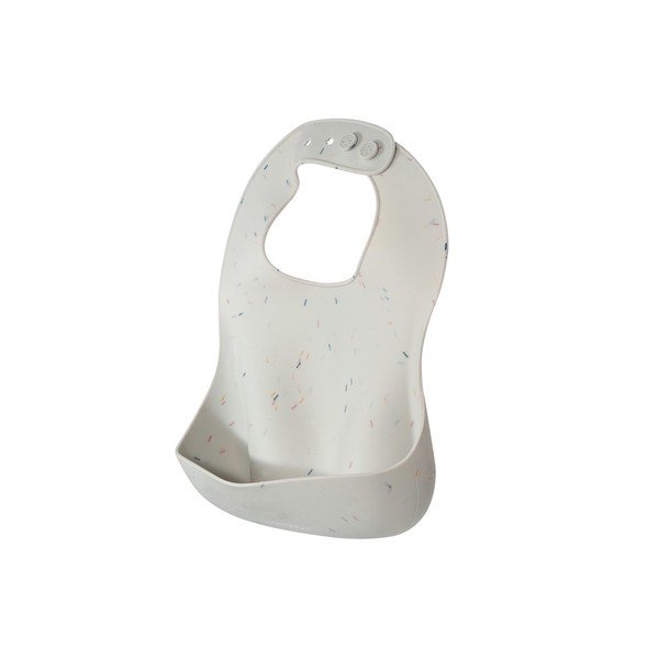Bavetă din silicon cu buzunar Kindsgut Bib Sprinkles, alb-image-2