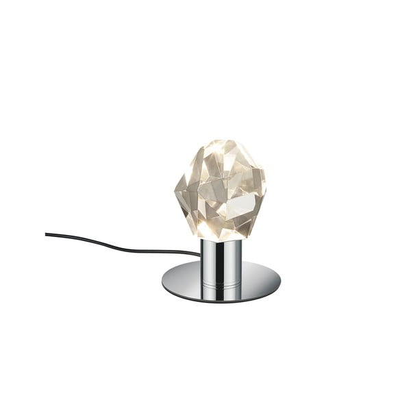 Veioză argintie LED cu abajur din sticlă (înălțime 17 cm) Verano – Trio Select-image-1