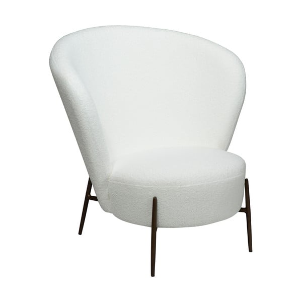 Fotoliu alb cu tapițerie din țesătură bouclé Orbit – DAN-FORM Denmark