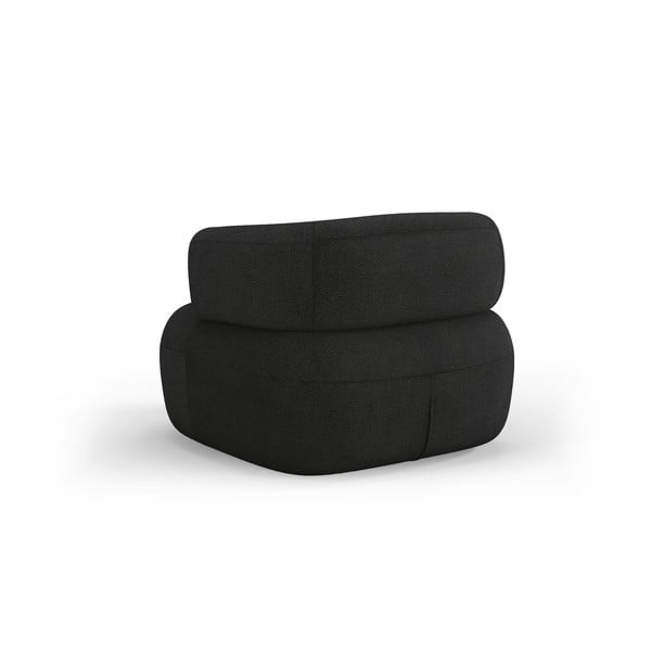 Fotoliu negru cu tapițerie din stofă bouclé Jenny – Micadoni Home-image-3