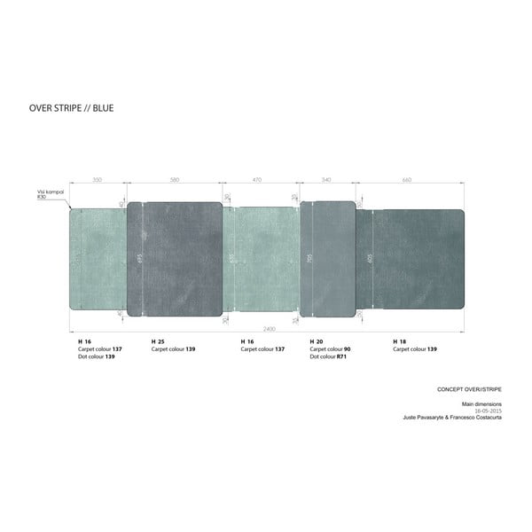 Covor EMKO Over Stripe, 71 x 260 cm, albastru-image-1