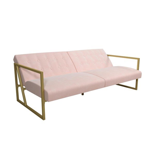 Canapea roz cu tapițerie din catifea 185 cm Lexington – Støraa-image-3