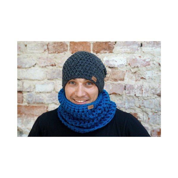 Căciulă tricotată manual DOKE Night, gri închis-image-2