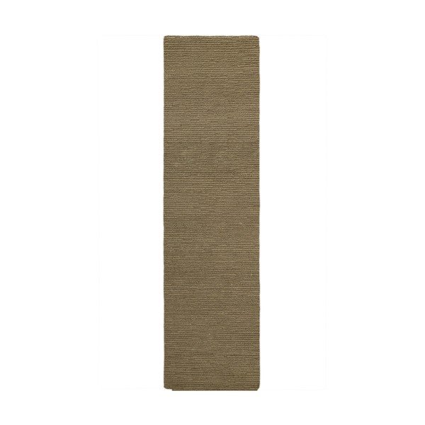 Covor tip traversă kaki țesut manual din lână 80x230 cm Harris Boucle – Flair Rugs