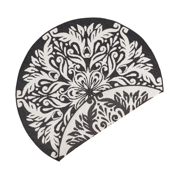 Covor adecvat pentru exterior NORTHRUGS Madrid, ⌀ 200 cm, negru-crem-image-2