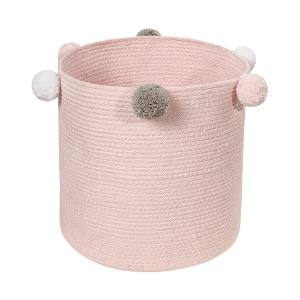 Coș de jucării pentru copii roz deschis din material textil ø 30x30 cm Bubbly – Lorena Canals