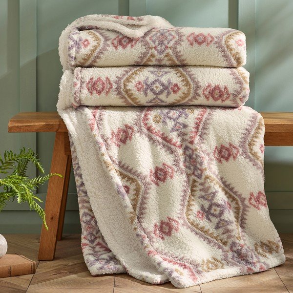 Pătură în culoare naturală 240x200 cm Navajo Fleece – Catherine Lansfield-image-2