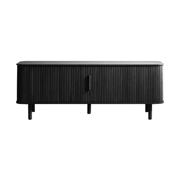Masă TV neagră cu aspect de lemn de stejar 160x56 cm Cavo – Unique Furniture-image-3